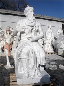 White Marble Moses Sulpture