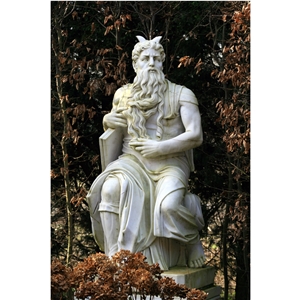 White Marble Moses Sulpture