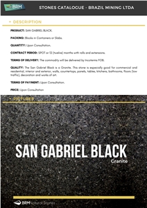 Preto Sao Gabriel / San Gabriel Black Granite Slabs