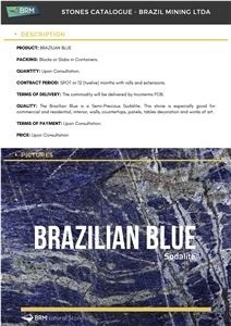 Sodalita Slabs - Brazilian Blue 
