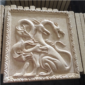 Animal Carving Marble  Relief Sculpture For Wall  Decoration