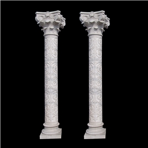 Sunset Red  Marble Stone Pillar Column 