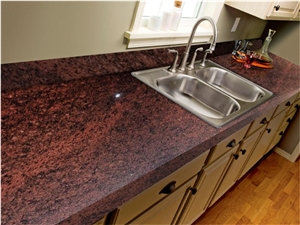 Red Multi Granite Kitchen Countertop