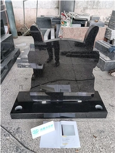 Customized Black Tombstone Gravestone Memorial Headstone