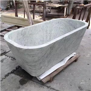 Bianco Carrara White Marble Hotel Bathtub Bath Tubs