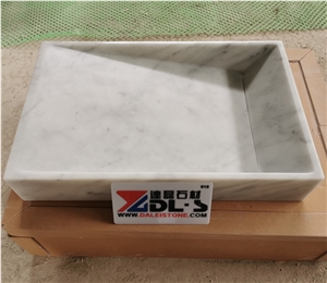 Carrara White Marble Rectangle Sink