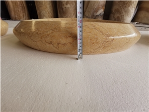 Golden Sink Yellow Marble Hotel Oval Sink Manufacturer