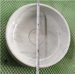 Manufacturer Directly Carrara White Marble Round Basin Sink