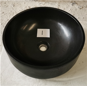 Supermarket Black Granite Marble Round Basin Sink