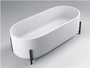 Pure Acrylic Solid Surface Bathroom Bathtub Customized Size 