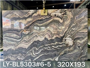 Blue Silk Sea Wave Marble Slabs For Interior Wall Panels