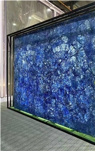 Blue Starry Sky Onyx Slabs For Luxury Interior Decoration