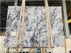 Snow Mountain White Marble Slabs For Walling/ Flooring Tiles