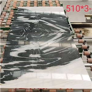China Polished Panda White Marble Slabs For Floor Walling 