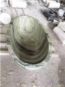 Natural Green Marble  Bathtub In Polished Finished