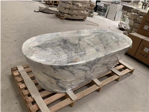 Natural Green Marble  Bathtub In Polished Finished