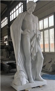 Outdoor Hand Carved  White Marble Religious Statues 