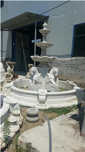 White Marble Water Fountain Customized Design Outdoor