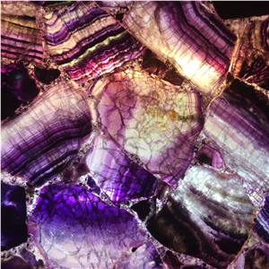 Lilac Purple Stone Gemstone,Backlit Semiprecious Purple Slab