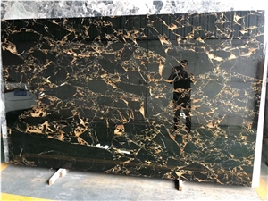 Chinese Nero Portoro Emperador Dark Gold Marble Slabs