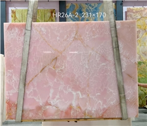 Luxury Pink Onyx Slabs Natural Pink Onyx Tiles