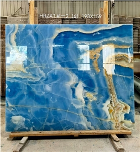 Natural Luxury Blue Onyx Slabs Ocean Blue Onyx Tile