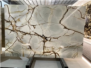 Rome Impression Quartzite Slab Tile For Interior Decor