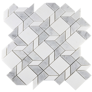 Calacatta White Polished Marble  Mosaic Long Hexagon Tiles