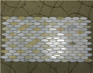 Penny Round Mosaic Tiles Marble Stone Bathroom Decoration
