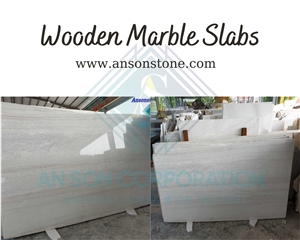 Clean Material Wooden Marble Flooring Slabs
