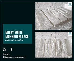 Hot Product - Milky White Mushroom Face Marble 