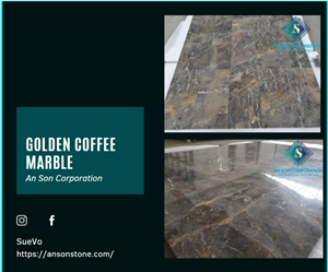 Hot Product -  Vietnam Golden Coffee Marble Tiles 