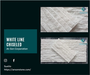 Hot Product -  Vietnam White Line Chiseled Wall Cladding 