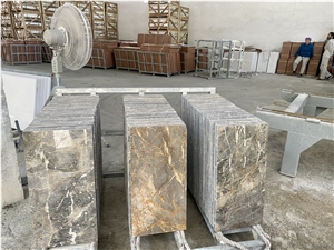 Marble Natural Durable Brown Marble Tile Veins
