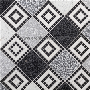 Dark Grey Cement Terrazzo Slab Terrazzo Tiles