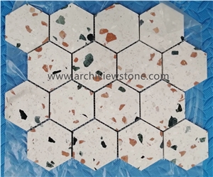 Mixed Color Customized Terrazzo Cement Mosaic Tiles