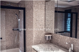 Terrazzo Tile Dark Grey Color Artificial Stone Flooring 