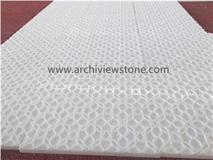 3D CNC Thassos Crystal White Marble CNC Wall Panel