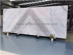 Bookmatched Guangxi White China Carrara White Marble Slabs