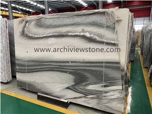 Bookmatched Gucci Grey Marble Slab Grey Wave Marble