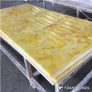 Artificial Marble Onyx Backlit Resin Wall Panels For Lobby