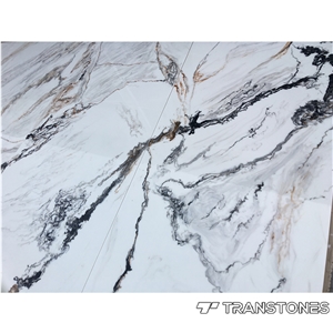 Translucent Black & White Marble Panel For Wall