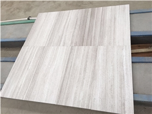 White Wooden Grain Marble Tile,China White Flooring