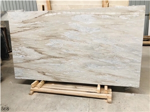 China Crystal Wood Grain Vein Marble Striato Bianco Slab