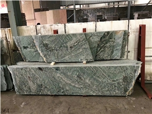 China Green Wood Jade Marble Nine Dragon Kowloon Slab Tile