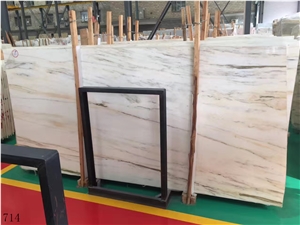 China White Wood Jade Marble Caraso Grain Vein Slab Tile