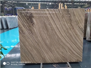 New Brown Color Marble Kirin Wood Slab In China Stone Market