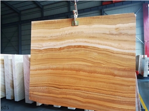 Royal Grain Yellow Marble Wooden Slab In China Stone Market