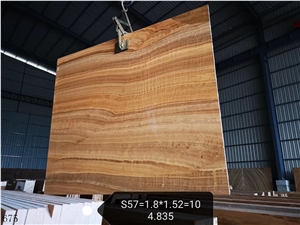 Royal Grain Yellow Marble Wooden Slab In China Stone Market