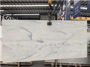 Turkety Light Cloudy Clouds White Marble Grey Vein Slab Tile